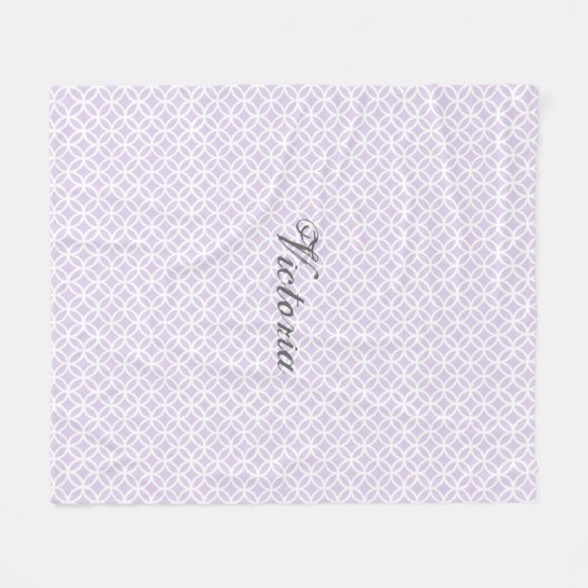 Lila Diamantmuster Personalisiert Fleece Blankon (Vorderseite (Horizontal))