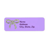 Lila Diamond Bow Wedding Address Labels (Vorne)