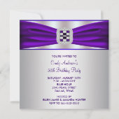 Lila Diamond-Frauen 50. Geburtstagsparty Einladung (Rückseite)