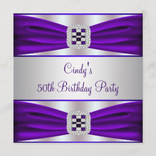 Lila Diamond-Frauen 50. Geburtstagsparty Einladung