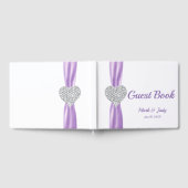 Lila Diamond Heart Wedbook Gästebuch (Voll)