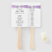 Lila Diamond Infinity Wedding Program Fans Fächer (Vorne und Hinten)