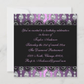 Lila Diamond & Lace Sweet16 Einladung (Rückseite)