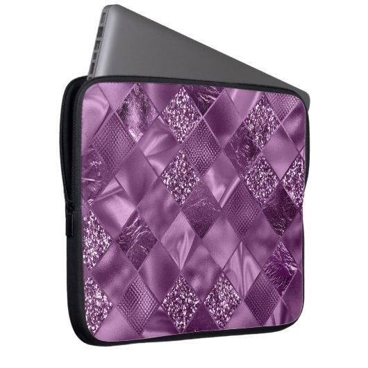 LILA DIAMOND SHIMMER DIAMOND PATTERN LAPTOPSCHUTZHÜLLE (Vorne Rechts)