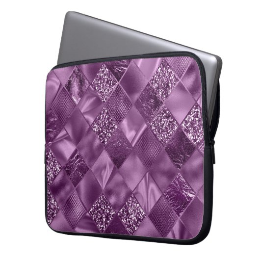 LILA DIAMOND SHIMMER DIAMOND PATTERN LAPTOPSCHUTZHÜLLE (Vorderseite Links)