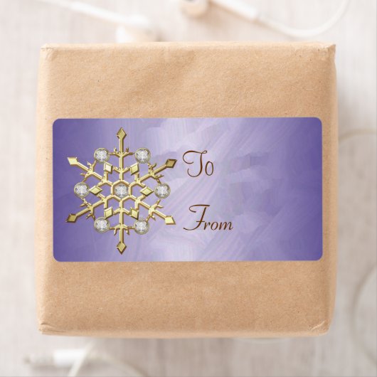 Lila Diamond Snowflake Gold-Geschenktag (Insitu)