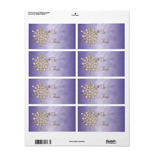 Lila Diamond Snowflake Gold-Geschenktag (Vorne)