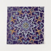Lila Diamonds Mandala Tapestry Wandteppich (Vorderseite (Horizontal))