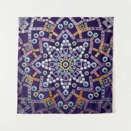 Lila Diamonds Mandala Tapestry Wandteppich