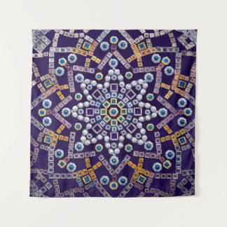 Lila Diamonds Mandala Tapestry Wandteppich