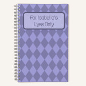 Lila Diamonds My Eyes Only Journal Notizblock (Vorderseite)
