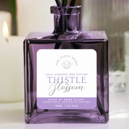 Lila Diebstahlblütenreed-Diffusorprodukt Quadratischer Aufkleber