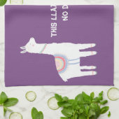 Lila Dieser Lama Will kein Drama Geschirrtuch (Gefaltet)