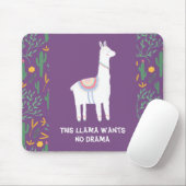 Lila Dieser Lama Will kein Drama Mousepad (Mit Mouse)