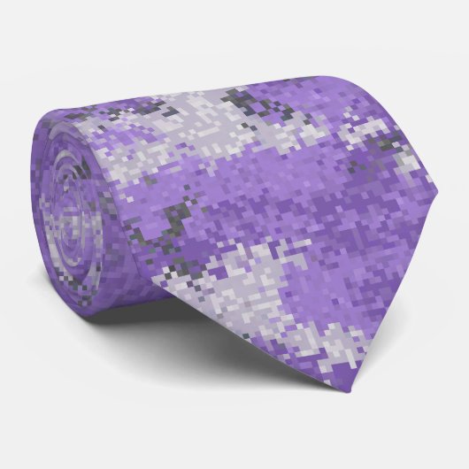 Lila Digi-Camouflage Krawatte (Gerollt)