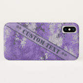 Lila Digi Camouflage mit kundenspezifischem Text Case-Mate iPhone Hülle (Rückseite (Horizontal))