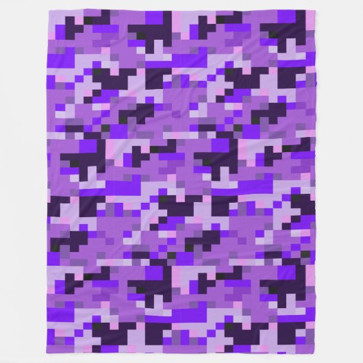 Lila Digital Camouflage Fleece Blanket (Vorderseite)