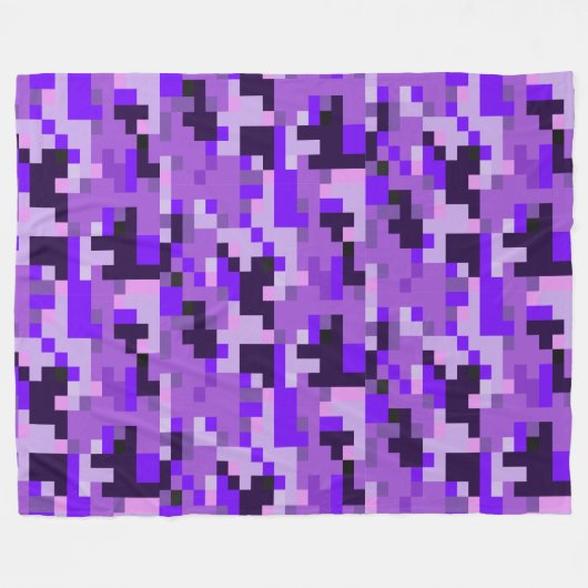 Lila Digital Camouflage Fleece Blanket (Vorderseite (Horizontal))