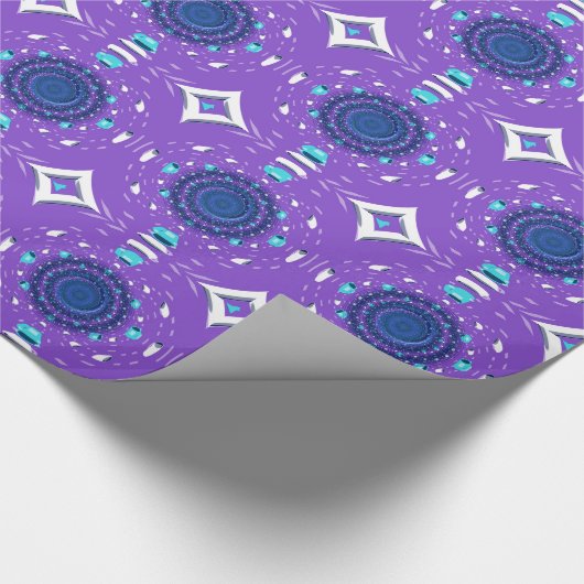 Lila dimensionales Kaffeedesign Geschenkpapier (Ecke)