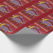 Lila Dino Ugly Christmas Sweater Wildlife Series