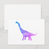 Lila Dinosaur Brachiosaurus Flat Danke Karte (Vorne/Hinten)