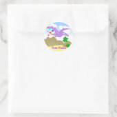 Lila Dinosaur Pteranodon Name Stickers (Tasche)