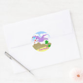 Lila Dinosaur Pteranodon Name Stickers (Umschlag)