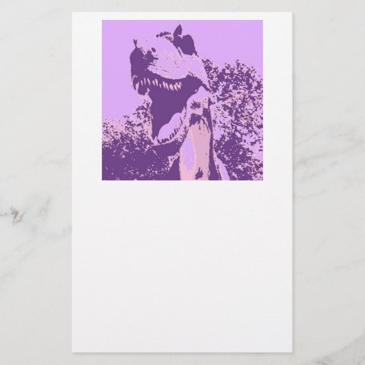 Lila Dinosaur T-Rex Briefpapier (Vorderseite)