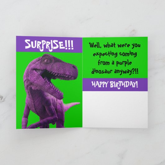 Lila Dinosaurier Karte (Innenseite)