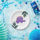 Lila Dinosaurier Kid Party Green Dino Geburtstag Pappteller (Party)