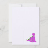 Lila Dinosaurier-Party Einladung (Rückseite)