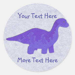 Lila Dinosaurier-Stickers Runder Aufkleber