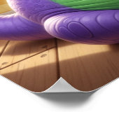 Lila Dinosaurier zum Genießen von Kuchen Poster (Ecke)