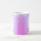 Lila Dipped Strawberry Confection Glitzer Tropfen Kaffeetasse (Mittel)