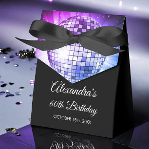 Lila Disco-Ball der 70er Jahre der 60er Geburtstag Geschenkschachtel