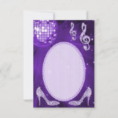 Lila Disco-Ball-Schein-Heels dankt Ihnen Dankeskarte (Rückseite)