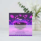 Lila Disco-Ball Sweet 16 Geburtstag Einladung (Stehend Vorderseite)