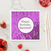 Lila Disco Ball Tiles Party Serviette (Beispiel)