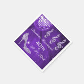 Lila Disco-Ball-und Schein-Heels 40. Serviette (Ecke)