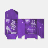 Lila Disco-Ball und Sparkone-Heels Gefallen-Box Geschenkschachtel (Ungefaltet)