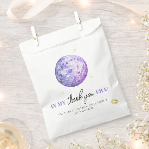 Lila Disko in meiner Geburtstagszeit Danke Party Geschenktütchen