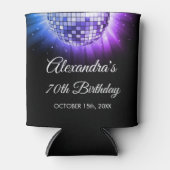 Lila Diskothek-Ball der 70er Jahre Dosenkühler (Vorderseite)