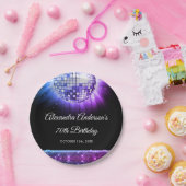 Lila Diskothek-Ball der 70er Jahre Pappteller (Party)