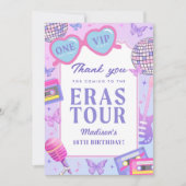 Lila Diskothek in meiner Geburtstagszeit Dankeskarte (Vorderseite)