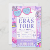 Lila Diskothek in meiner Geburtstagszeit Einladung (Vorderseite)