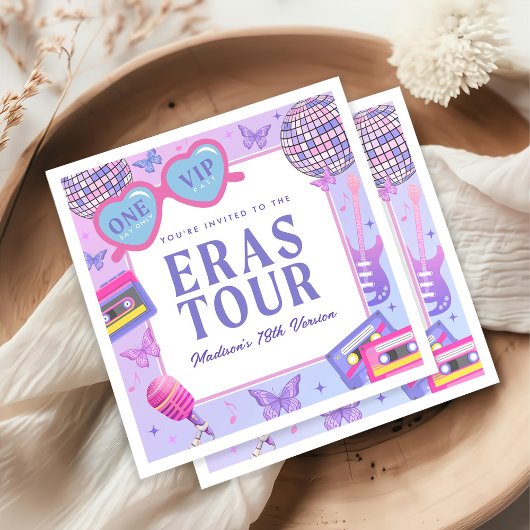 Lila Diskothek in meiner Geburtstagszeit Serviette