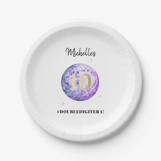 Lila Diskothek in meiner zweistelligen Ära 10. Geb Pappteller (Vorderseite)