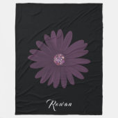 Lila Dission mit Glitzer auf schwarz Fleecedecke (Vorderseite)