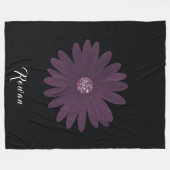 Lila Dission mit Glitzer auf schwarz Fleecedecke (Vorderseite (Horizontal))