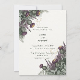 Lila Distel Heather Hochzeitseinladung Einladung